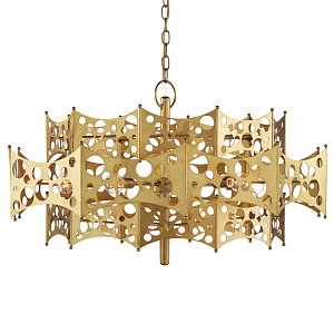 Люстра фигурная золотого цвета Corrugated Panels