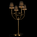 Настольная лампа на металлическом основании бронзового цвета с 4-мя черными конусовидными абажурами Dignity варинант исполнения - 4 | Loft Concept в Перми