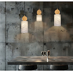 Подвесной светильник светодиодный с цилиндрическим плафоном Stone Helios варинант исполнения - 2 | Loft Concept в Перми