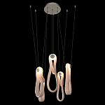 Подвесной светильник белого цвета с 6-ю изогнутыми плафонами Flow Loop варинант исполнения - 5 | Loft Concept в Перми