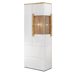 Шкаф-витрина с ящиками и 2-мя дверками с белым глянцевым фасадом Grace of Furniture варинант исполнения - 2 | Loft Concept в Перми