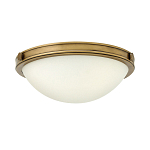 Потолочный светильник цвета латунь с полусферическим матовым белым плафоном Hinkley варинант исполнения - 1 | Loft Concept в Перми