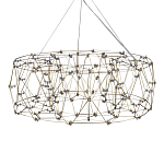 Люстра с тонкой металлической конструкцией цвета золото Quasar варинант исполнения - 2 | Loft Concept в Перми