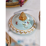 Шкатулка с крышкой из голубого фарфора с риунком птиц и цветов Blue Garden варинант исполнения - 5 | Loft Concept в Перми