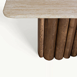 Консоль с овальной столешницей и фактурным деревянным основанием Enzo варинант исполнения - 3 | Loft Concept в Перми