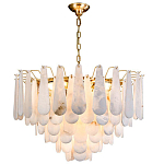 Люстра с мраморными подвесками в форме капель Marble square варинант исполнения - 1 | Loft Concept в Перми