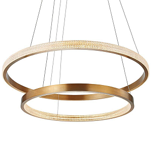 Люстра композиция из двух колец Duo Round Horizontal Rings Brass Chandelier