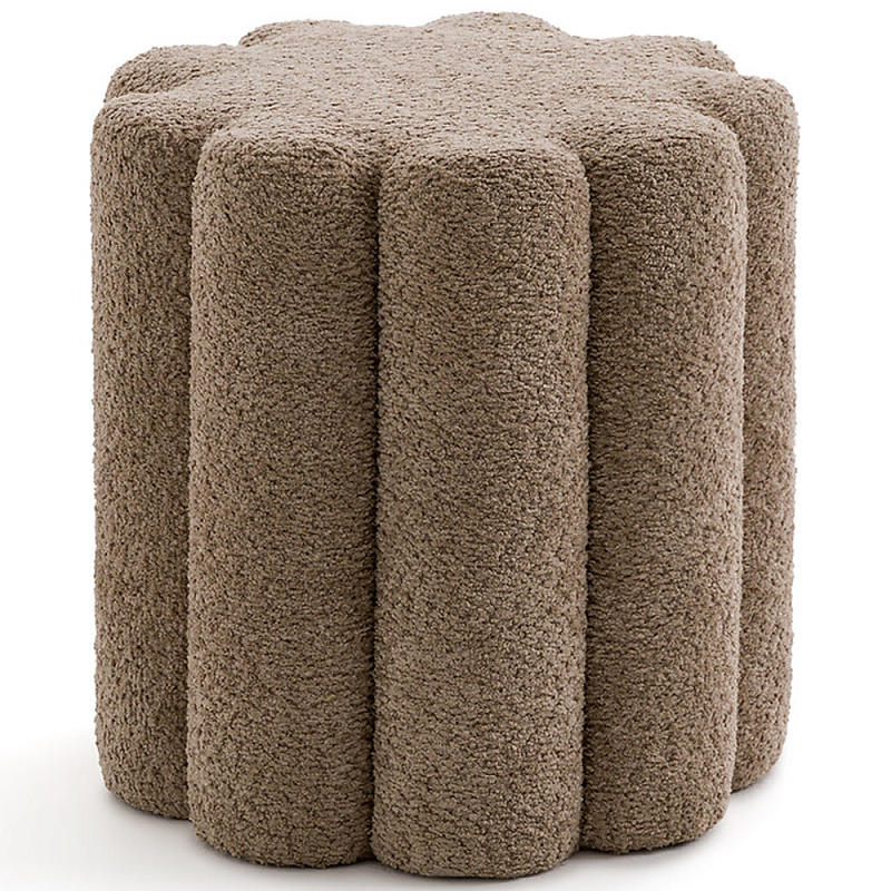 Пуф с обивкой из ткани букле Flo Brown Pouf Коричневый Пуф с обивкой из ткани букле Flo Brown Pouf Коричневый в Перми | Loft Concept