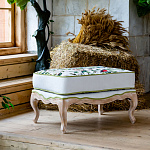 Банкетка золотистая из натурального бука с изображением птиц и цветов Blooming Birds варинант исполнения - 2 | Loft Concept в Перми