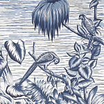 Обои ручная роспись Le Brésil Mer Bleue варинант исполнения - 1 | Loft Concept в Перми