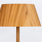 Настольная лампа со скошенным конусовидным абажуром и фигурной ножкой в цвете тик Accord Lighting варинант исполнения - 4 | Loft Concept в Перми