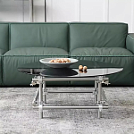 Дизайнерский журнальный стол с круглой столешницей на стальном основании Rivetyk варинант исполнения - 1 | Loft Concept в Перми