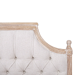 Кровать двуспальная светло-бежевая с основанием из массива дуба с мягким изголовьем Flax Beds варинант исполнения - 3 | Loft Concept в Перми