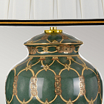 Настольная лампа с керамическим основанием с золотистым решетчатым узором и белым плиссированным абажуром Elstead Lighting варинант исполнения - 3 | Loft Concept в Перми