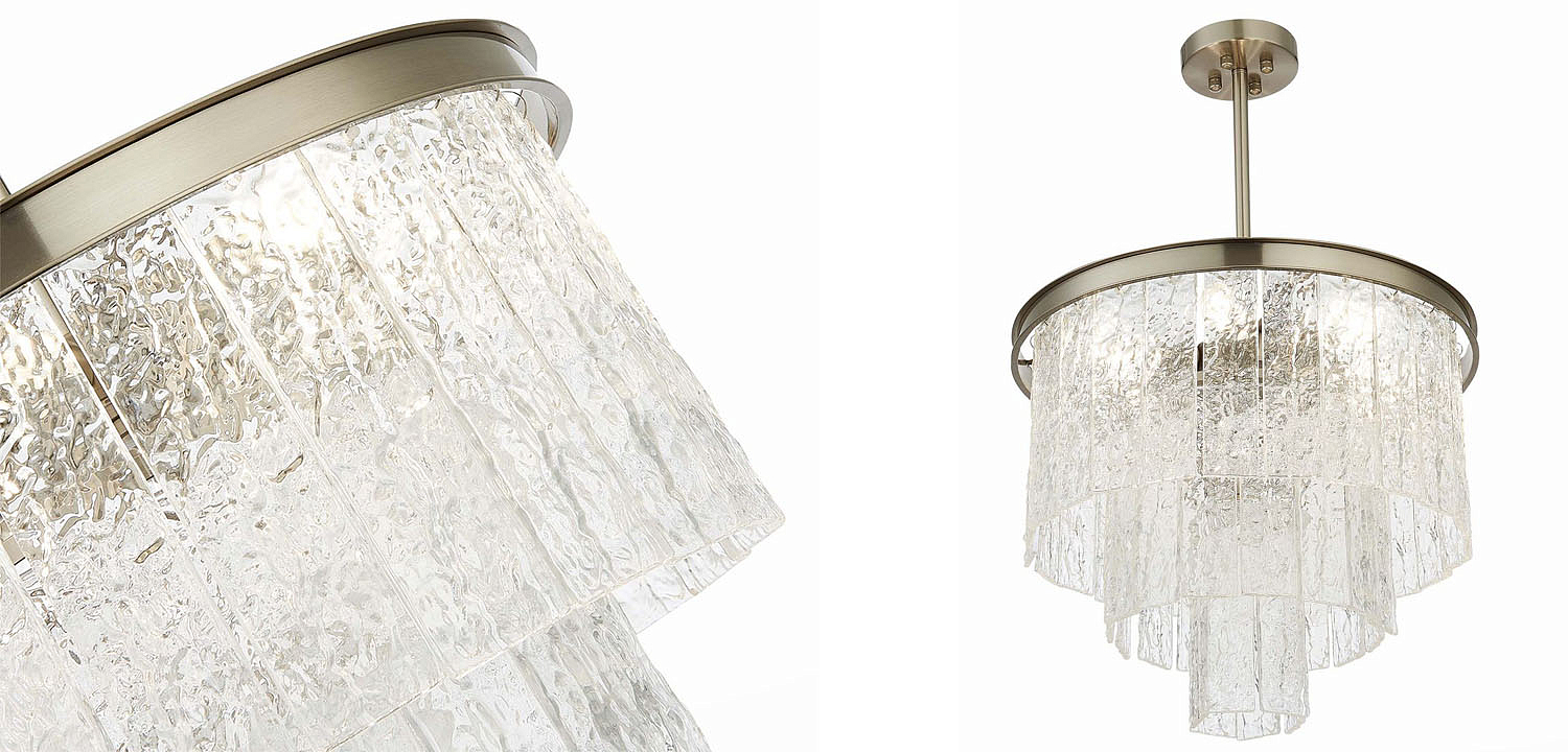 Люстра Renea Textured Glass Chandelier Nickel Люстра Renea Textured Glass Chandelier Nickel - Loft-Concept в Перми
