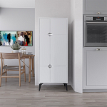 Комод белый с 4-мя дверцами на металлических ножках SPARK MULTIPURPOSE CABINET WHITE варинант исполнения - 10 | Loft Concept в Перми