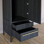 Узкий Шкаф Primo с 2 выдвижными ящиками Черный дуб варинант исполнения - 5 | Loft Concept в Перми
