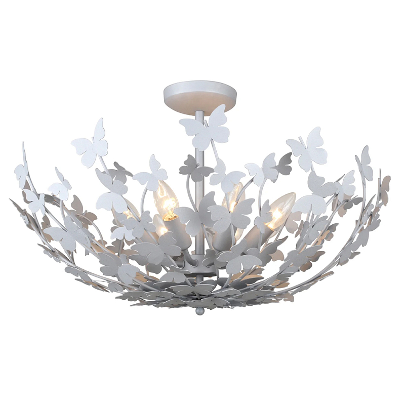 Потолочный светильник с абажуром оформленным в виде стаи бабочек Eternal Butterflies Серебряный Золотой в Перми | Loft Concept 