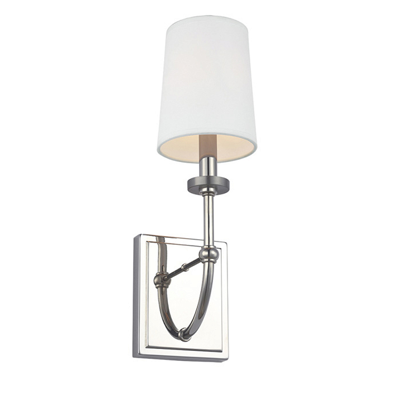 Бра для ванных комнат с белым тканевым цилиндрическим плафоном Feiss Хром Белый Бежевый в Перми | Loft Concept 