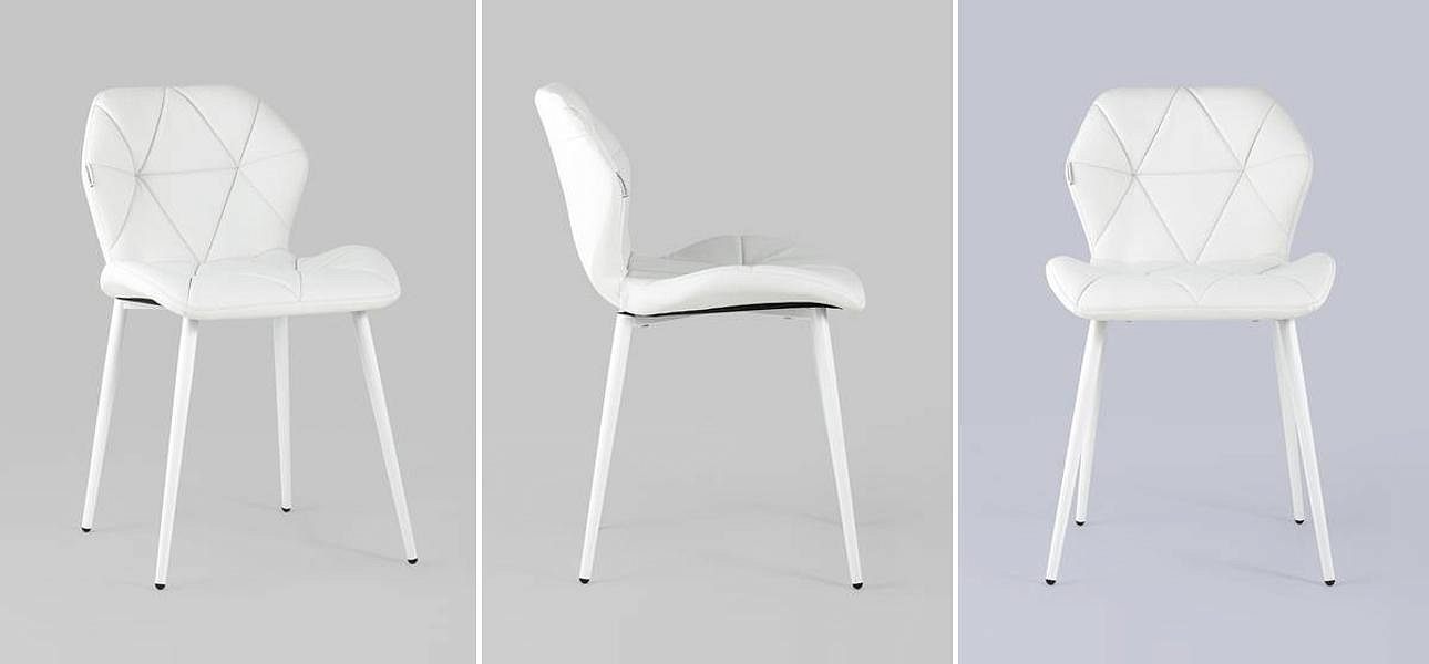 Стул Jeroen II Chair Экокожа Белый цвет Стул Jeroen II Chair Экокожа Белый цвет - Loft-Concept в Перми