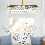 Люстра круглая с подвесками в форме стеклянных капель Glass Rain варинант исполнения - 6 | Loft Concept в Перми