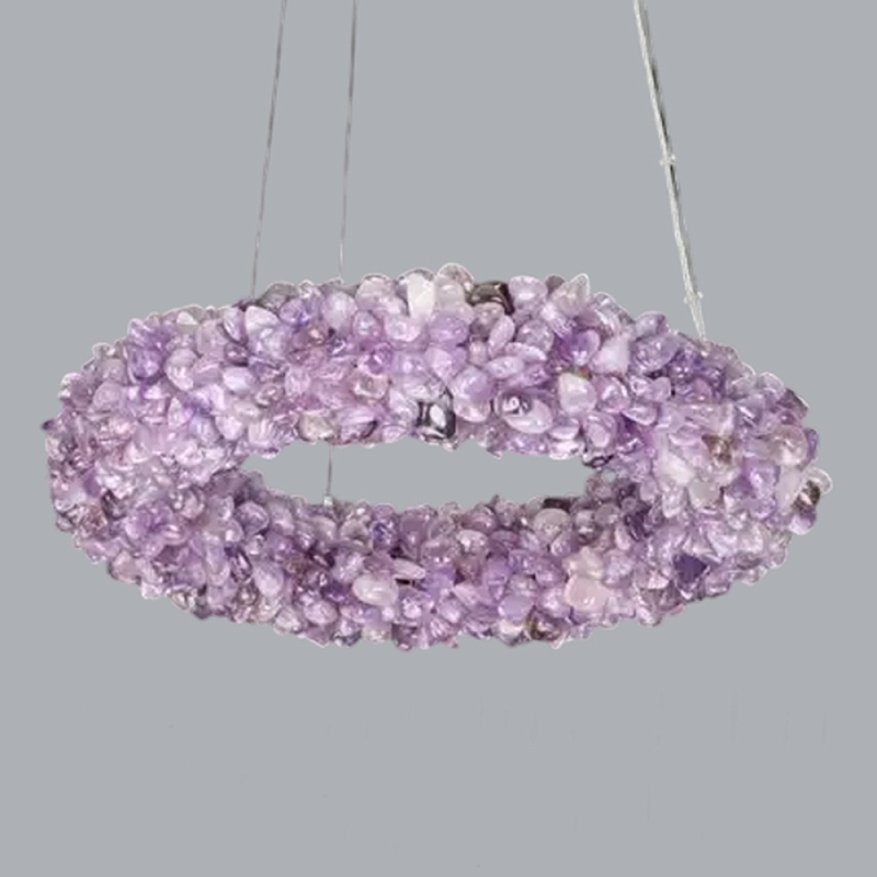 Люстра кргулая из фиолетового хрустального камня Purple Diamond Фиолетовый Люстра кргулая из фиолетового хрустального камня Purple Diamond Фиолетовый в Перми | Loft Concept