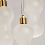 Люстра с 5-ю матовыми белыми стеклянными плафонами волнообразной формы Lucid Rain  варинант исполнения - 6 | Loft Concept в Перми