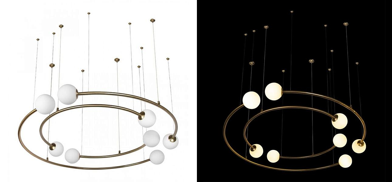 Дизайнерская Модульная Люстра PLANETARY two rings Gold 100 см Дизайнерская Модульная Люстра PLANETARY two rings Gold 100 см - Loft-Concept в Перми