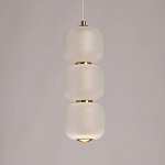 Подвесной светильник с 3-мя округлыми матовыми плафонами из белого стекла Golden Swirl варинант исполнения - 4 | Loft Concept в Перми