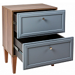 Тумба прикроватная серая из массива бука с 2-мя ящиками Wenge Light варинант исполнения - 4 | Loft Concept в Перми