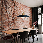 Подвесной светильник с плафоном в форме плоского купола и белой шарообразной лампой Eurofase варинант исполнения - 8 | Loft Concept в Перми