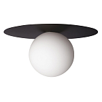 Потолочный светильник с белым шарообразным плафоном и черным круглым основанием Matisse варинант исполнения - 2 | Loft Concept в Перми
