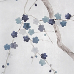 Обои ручная роспись Plum Blossom Inky Hokusai on Sterling Silver gilded silk варинант исполнения - 3 | Loft Concept в Перми