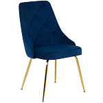 Стул в темно-синей велюровой обивке Ward Dark Blue Velour Chair варинант исполнения - 1 | Loft Concept в Перми