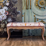 Банкетка из массива бука бежевая с растительным орнаментом Raffael Beige Floral Banquette варинант исполнения - 6 | Loft Concept в Перми