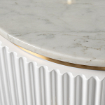 Тумбочка белая круглая с мраморной столешницей Thoroughbass варинант исполнения - 1 | Loft Concept в Перми