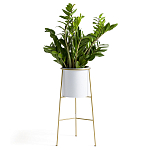 Кашпо из металла и латуни Elegance Elevated Planters белое варинант исполнения - 2 | Loft Concept в Перми