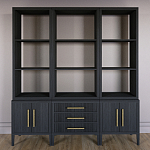 Модульный стеллаж Primo из трех составных элементов Черный дуб варинант исполнения - 2 | Loft Concept в Перми