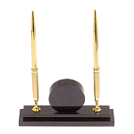 Часы настольные с двумя ручками из натурального камня Stone Clock варинант исполнения - 3 | Loft Concept в Перми