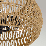 Потолочный светильник с плафоном из плетеного джута и черным каркасом Quoizel варинант исполнения - 6 | Loft Concept в Перми