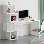 Стол письменный белый с 4-мя открытыми полками BALANCE WHITE варинант исполнения - 2 | Loft Concept в Перми