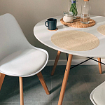 Стул с основой из пластика и мягким сиденьем Arvika White варинант исполнения - 9 | Loft Concept в Перми