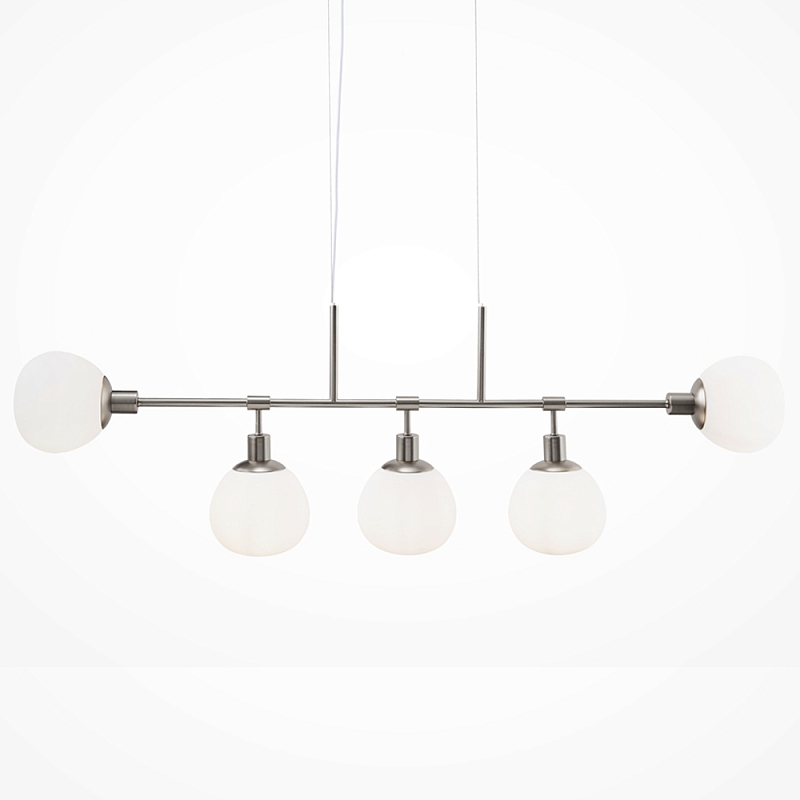 Люстра Tiepolo Ball Chandelier Nickel 5 Никель Белый в Перми | Loft Concept 