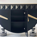 Дизайнерский комод полукруглый черный с 3-мя фактурным ящиками Occasion варинант исполнения - 4 | Loft Concept в Перми