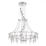 Люстра подвесная из металла с хрустальными прозрачными подвесками Quasar 81 варинант исполнения - 8 | Loft Concept в Перми