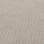 Плед из хлопка рельефной вязки бежево-серого цвета Waffle Comfort варинант исполнения - 3 | Loft Concept в Перми