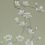 Обои ручная роспись Magnolia Canopy Colourway SC-287 on Aquamarine slub silk варинант исполнения - 1 | Loft Concept в Перми