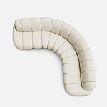 Диван Limoges полукруглой формы с обивкой букле молочного цвета варинант исполнения - 2 | Loft Concept в Перми