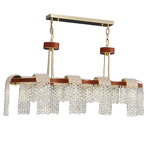 Линейная люстра люстра Leather Glass Chandelier