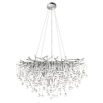 Люстра подвесная с прозрачными стеклянными подвесками в форме капель Диаметр 80 см Droplet Chandelier варинант исполнения - 2 | Loft Concept в Перми